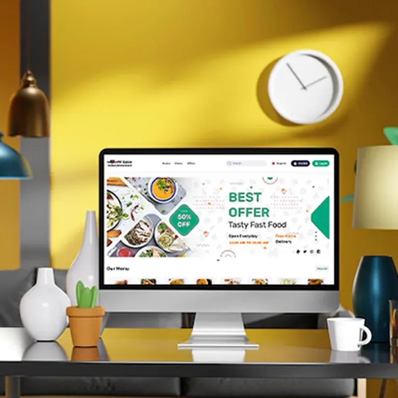 Restaurant ordering site website designed by AGRSoft