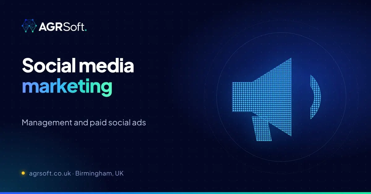 Social media marketing agency by AGRSoft, Birmingham