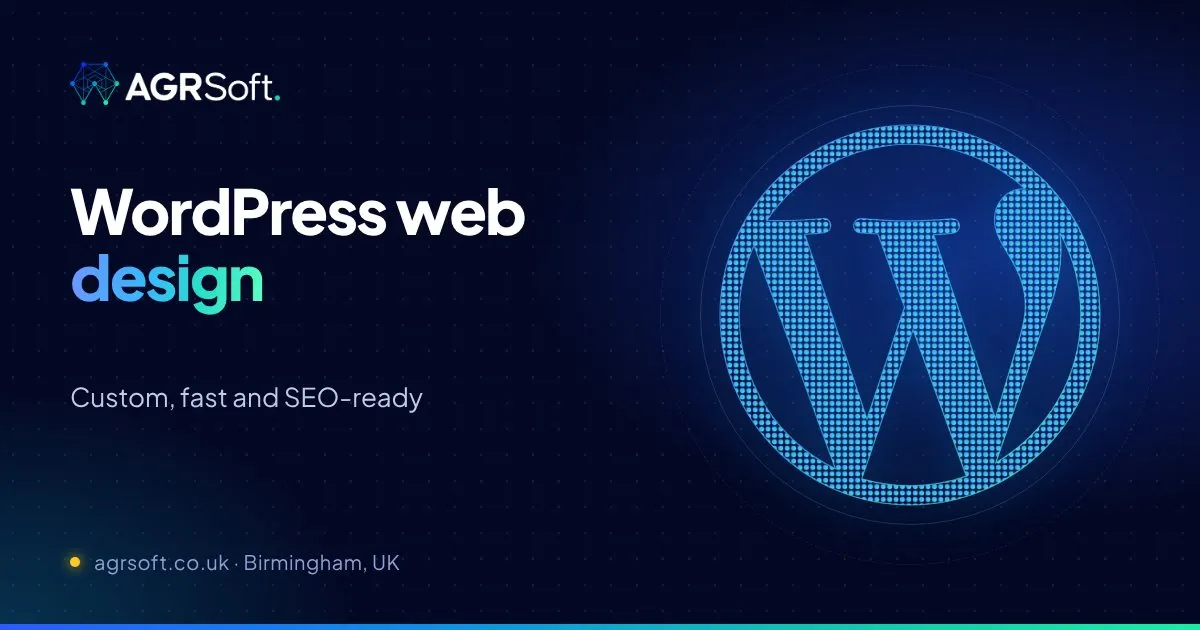 WordPress web design by AGRSoft, Birmingham